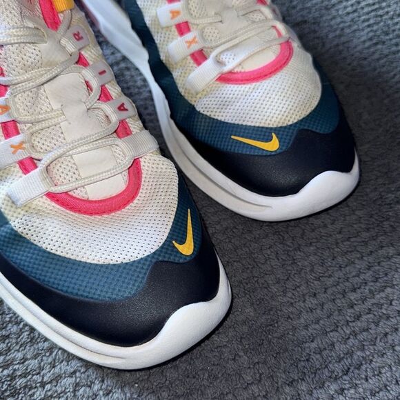 Nike Air Max Axis White Navy Pink Yellow Sneakers Size‎ 9.5 Mesh Running Shoes - Picture 5 of 9